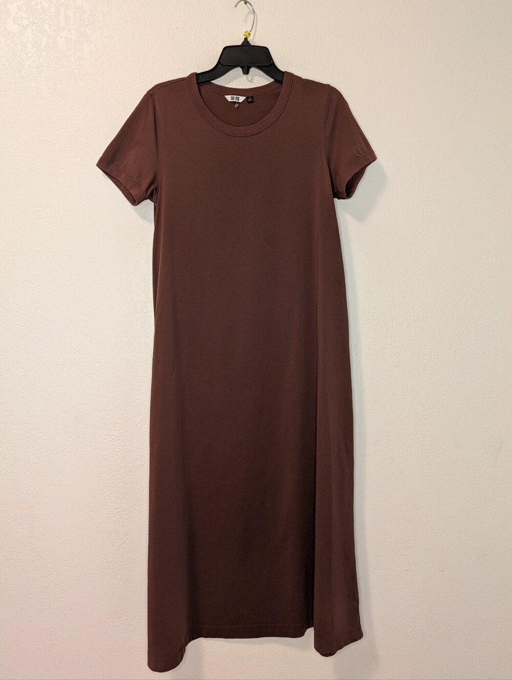 Uniqlo Chocolate Brown Short-Sleeve Maxi Dress